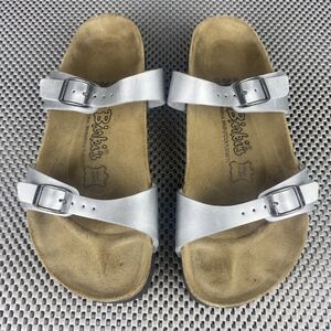 Birkenstock Birkis Sandals Adult EU 38 L 7 M 5 Silver Buckle Made in Germany